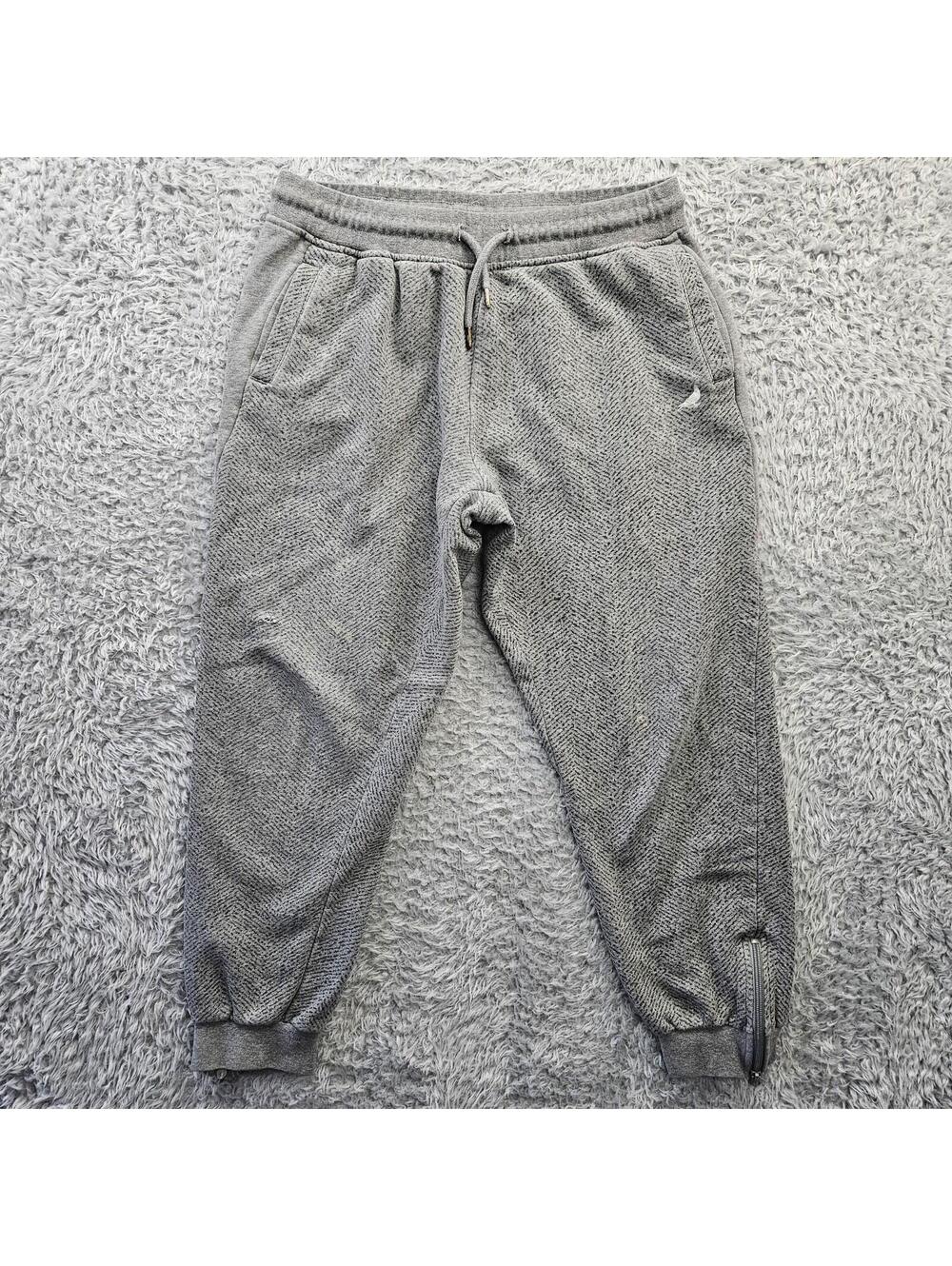 STAPLE Pigeon Pants Joggers Sweatpants Men Medium Gray Taper Zip Ankle *Hole